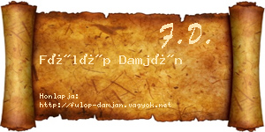 Fülöp Damján névjegykártya